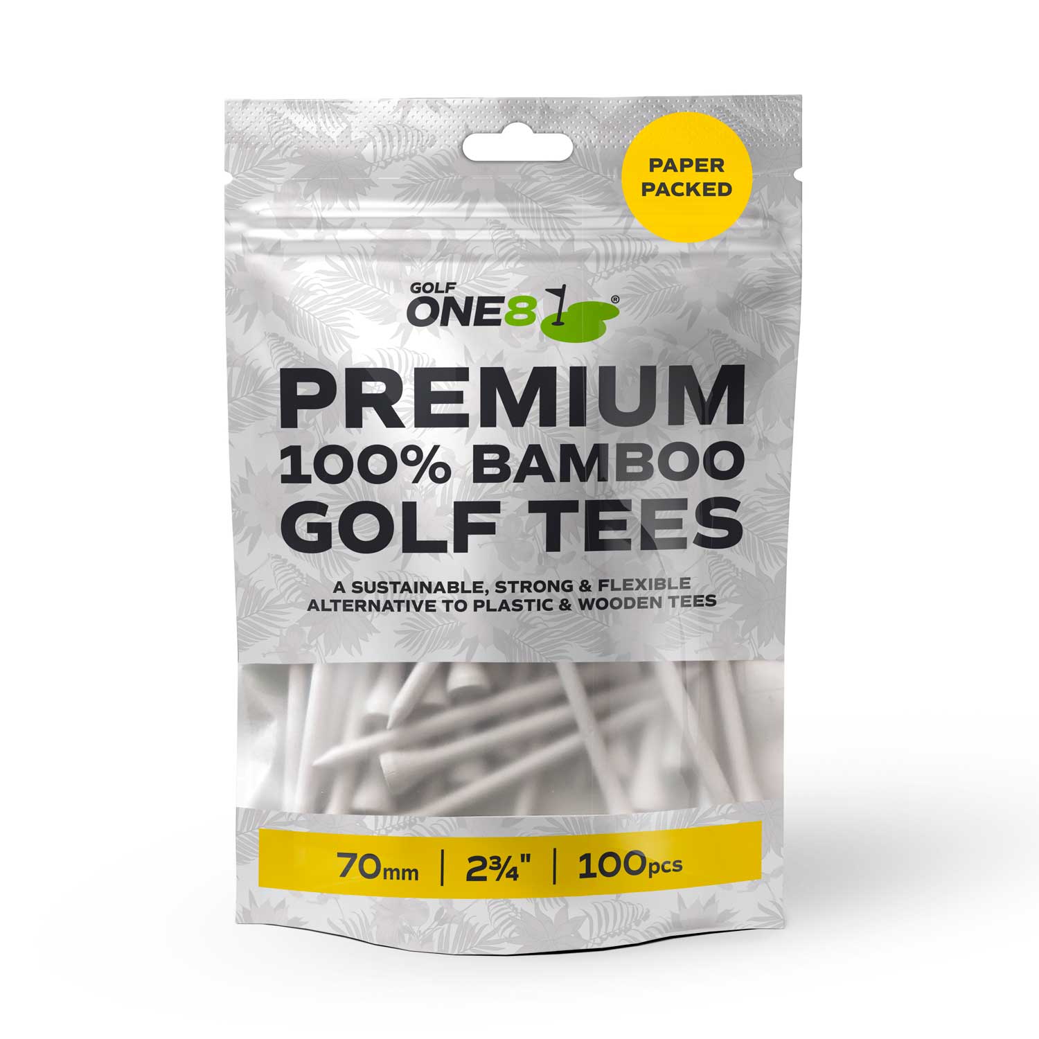 100 Tees Bamboo Golf 8 - 70mm – 2 3/4 - Horslimits - balles de golf