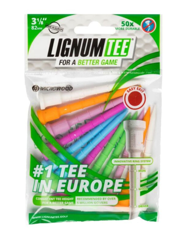 12 Tees Lignum 3 1/8 Multicolores 82 mm - Horslimits - balles de golf