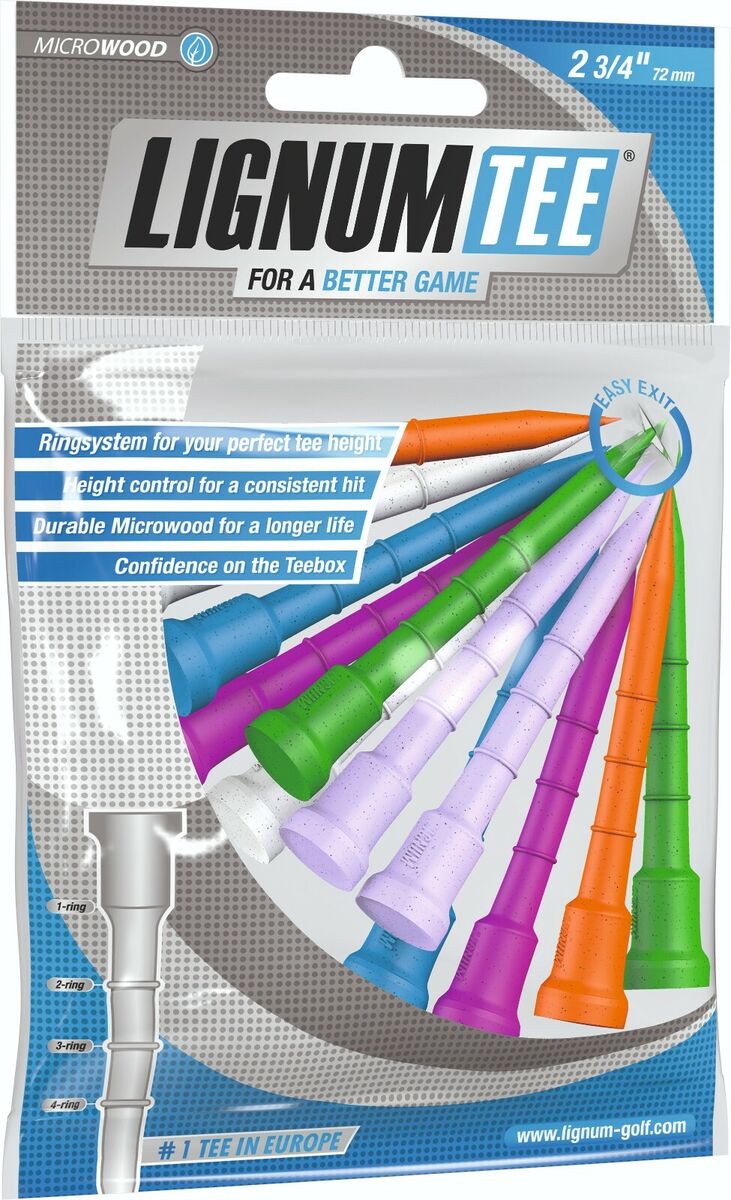 12 Tees Lignum Couleurs 72 mm 2 3/4 - Horslimits - balles de golf