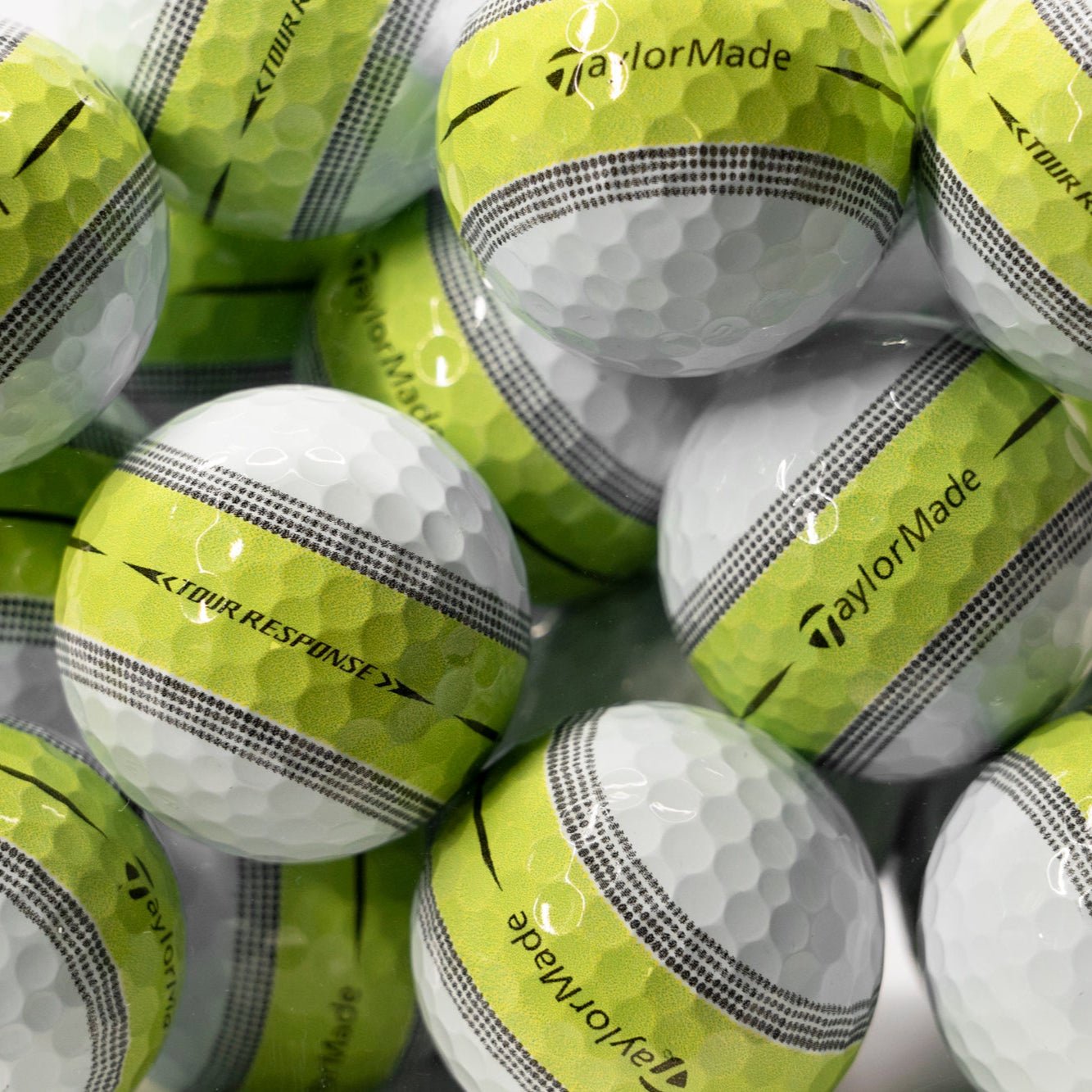 25 balles de golf d'occasion Taylormade - Tour Response Stripe jaune - Horslimits - balles de golf