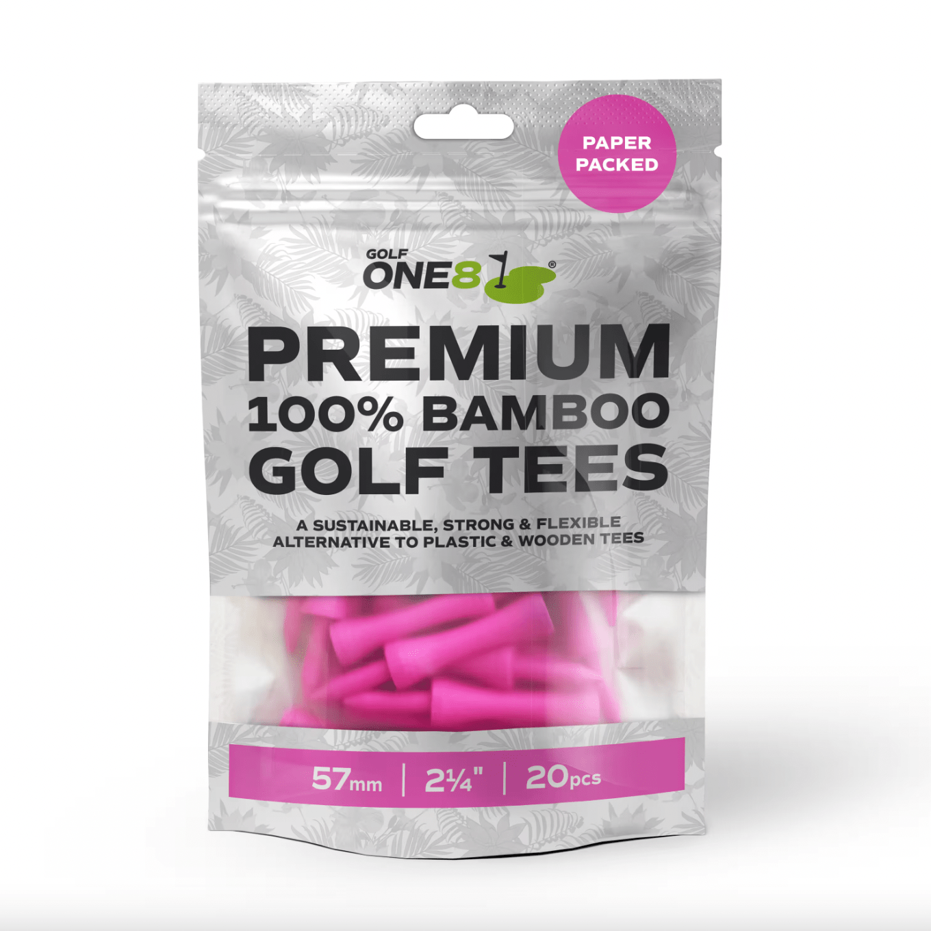 25 Tees Bamboo Golf 8 – 57mm 2 1/4 Rose - Horslimits - balles de golf