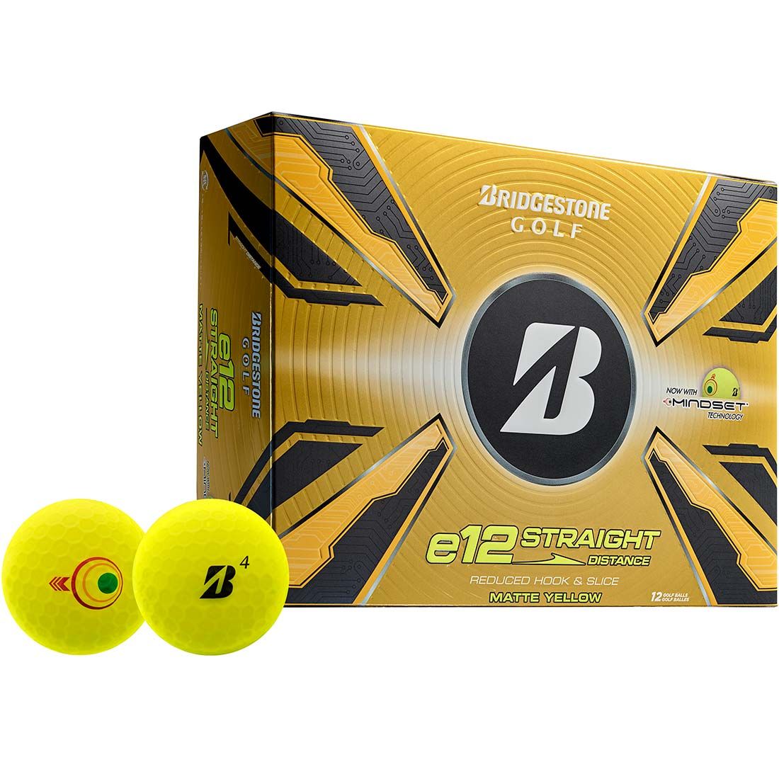 Balles de golf Bridgestone - E12 Straight Matte x12 Jaunes PT - Horslimits - balles de golf