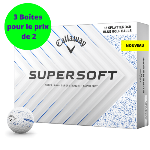 Balles de golf Callaway - Supersoft SPLATTER 360 x12 Blanc / Bleu - Horslimits - balles de golf