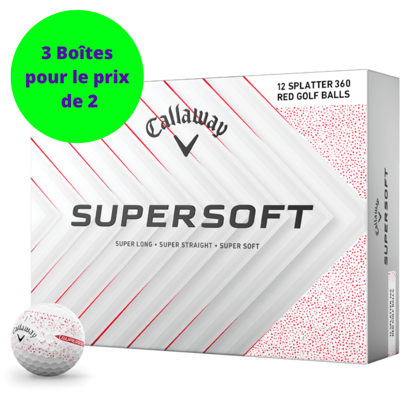 Balles de golf Callaway - Supersoft SPLATTER 360 x12 Blanc / rouge PT - Horslimits - balles de golf
