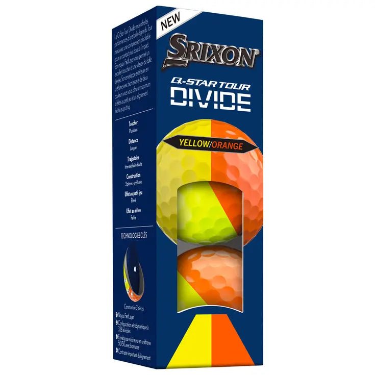 Balles de golf Srixon Q - Star Tour Divide jaune et orange - Horslimits - balles de golf