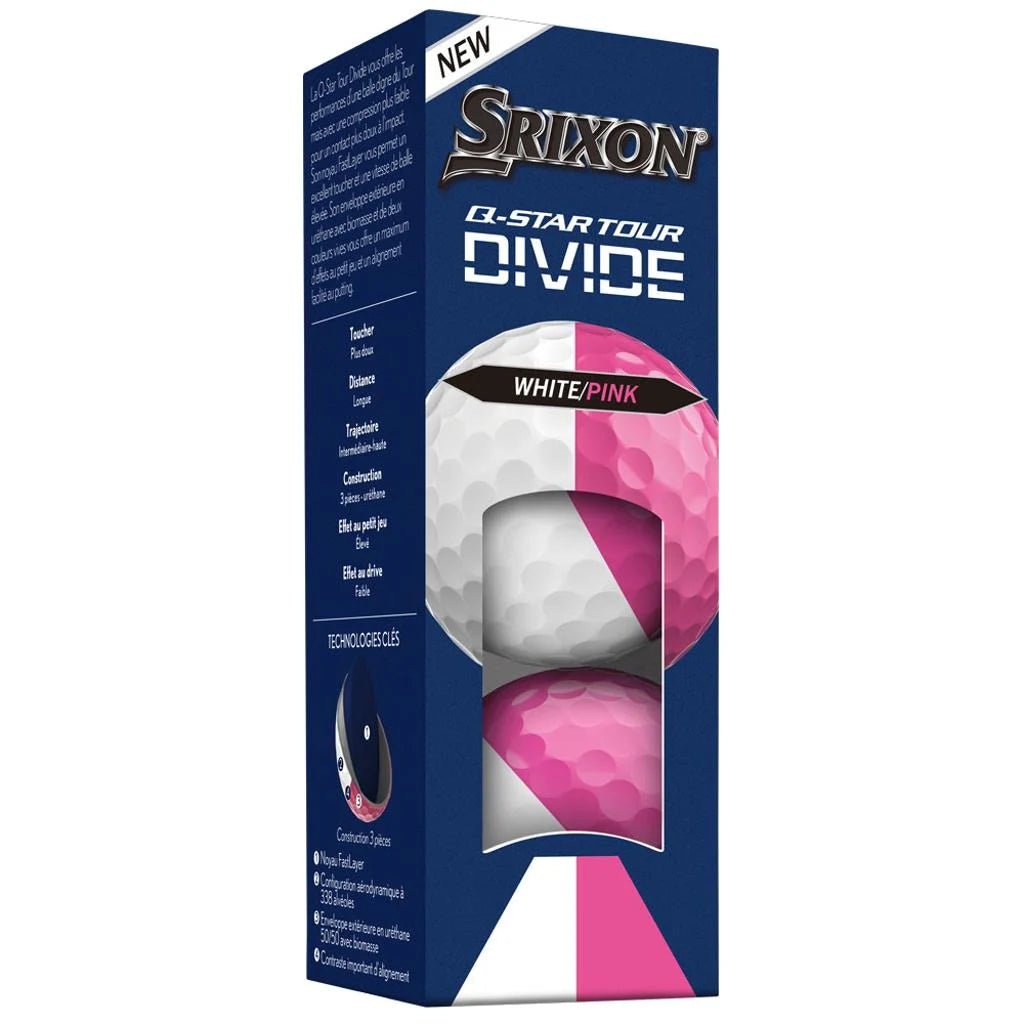 Balles de golf Srixon Q - Star Tour Divide Rose et Blanc - Horslimits - balles de golf