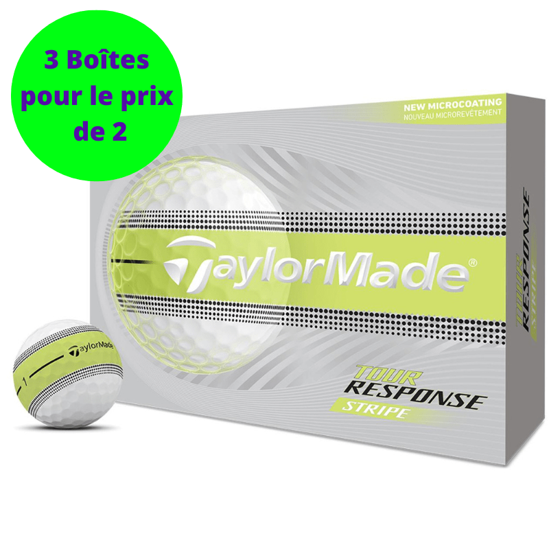 Balles de golf Taylormade - Tour Response Stripe Neon x12 Jaune - Horslimits - balles de golf