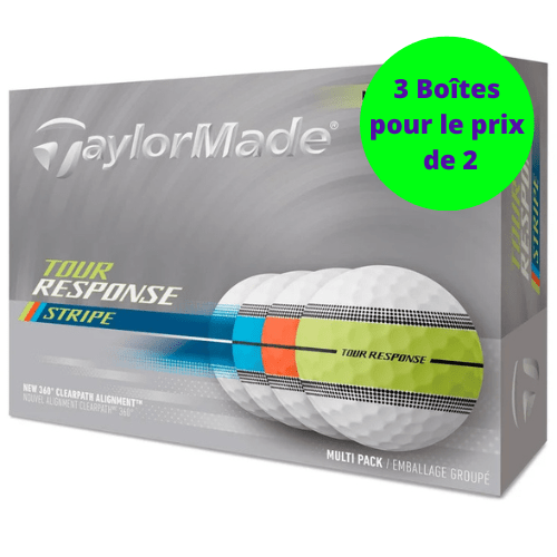 Balles de golf Taylormade - Tour Response Stripe Neon x12 Multicolore PT - Horslimits - balles de golf