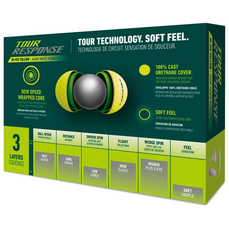 Balles de golf Taylormade - Tour Response x12 Jaune - Horslimits - balles de golf