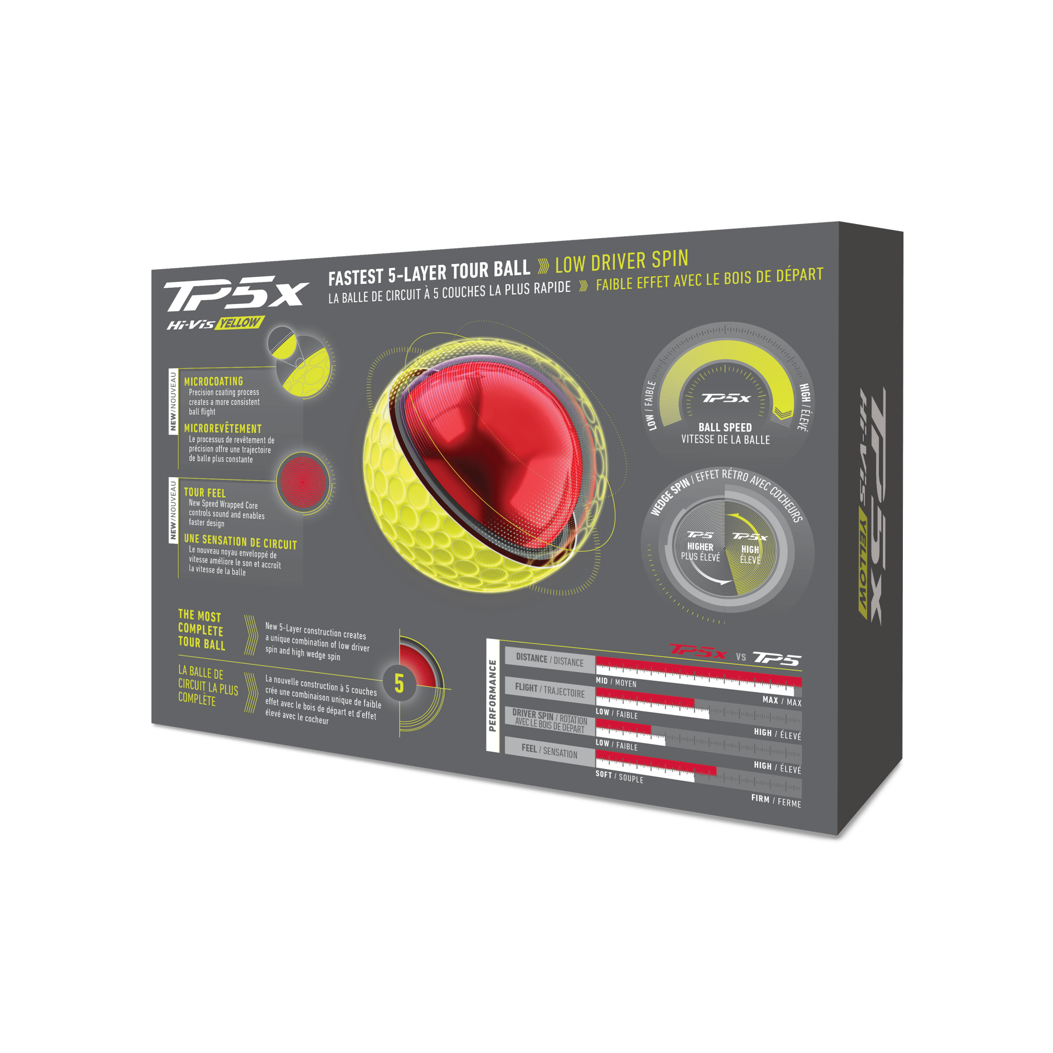 Balles de golf Taylormade - TP5 X x12 Jaune - Horslimits - balles de golf