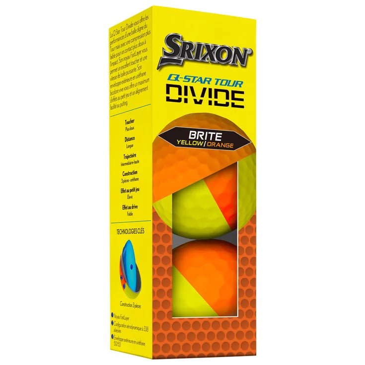 Srixon - Q-star Tour Divide x12 jaune et Orange - Horslimits - balles de golf