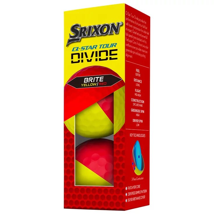 Srixon - Q - star Tour Divide x12 jaune et rouge - Horslimits - balles de golf