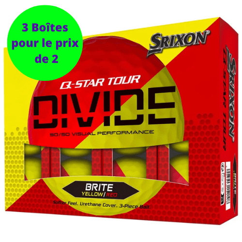 Srixon - Q - star Tour Divide x12 jaune et rouge PT - Horslimits - balles de golf