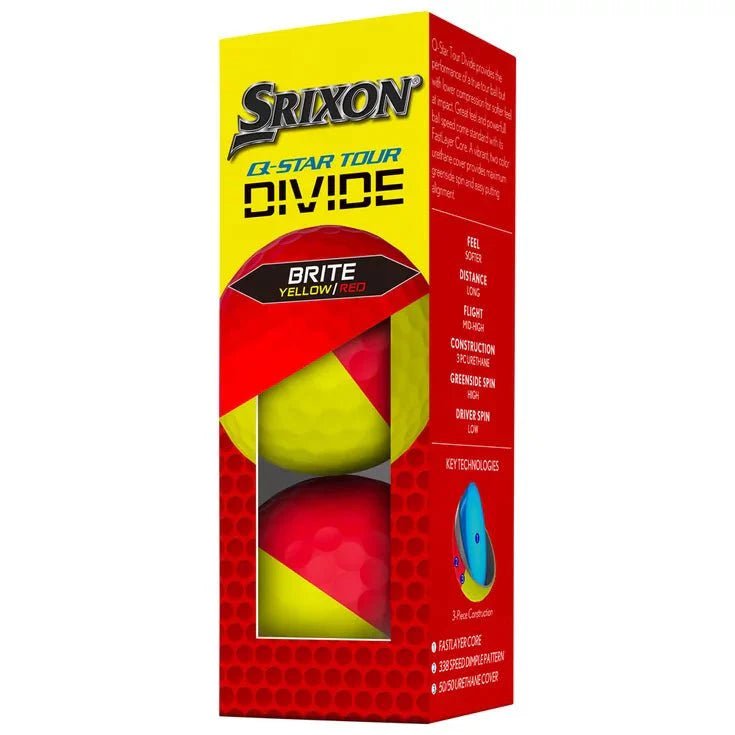 Srixon - Q - star Tour Divide x12 jaune et rouge PT - Horslimits - balles de golf