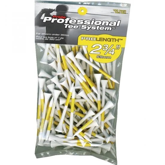 100 Tees en bois Pride ProLenght 2 3/4 – Jaune 69 mm - Horslimits - balles de golf