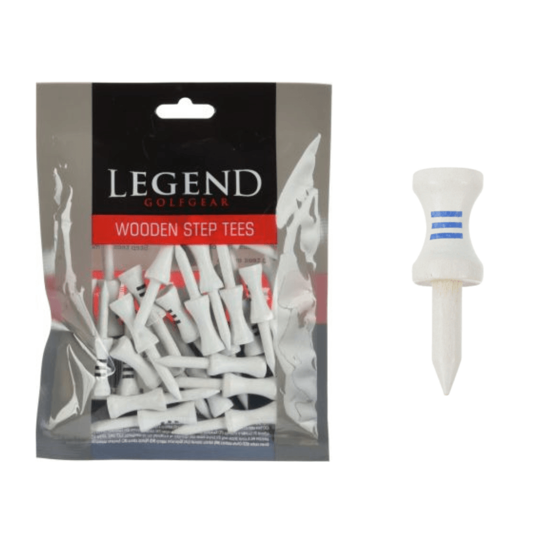 30 Tees étage Bois Blanc/Bleu 32mm Legend - Horslimits - balles de golf