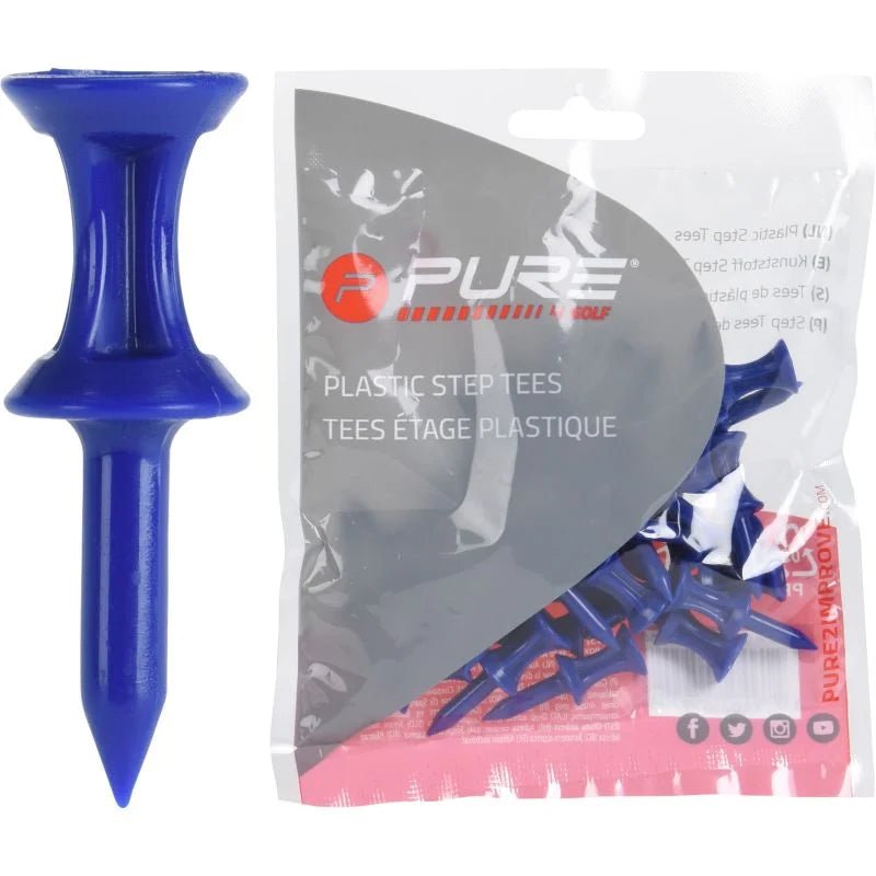 30 Tees étage Plastique Bleu 37 mm PURE 2 IMPROVE - Horslimits - balles de golf