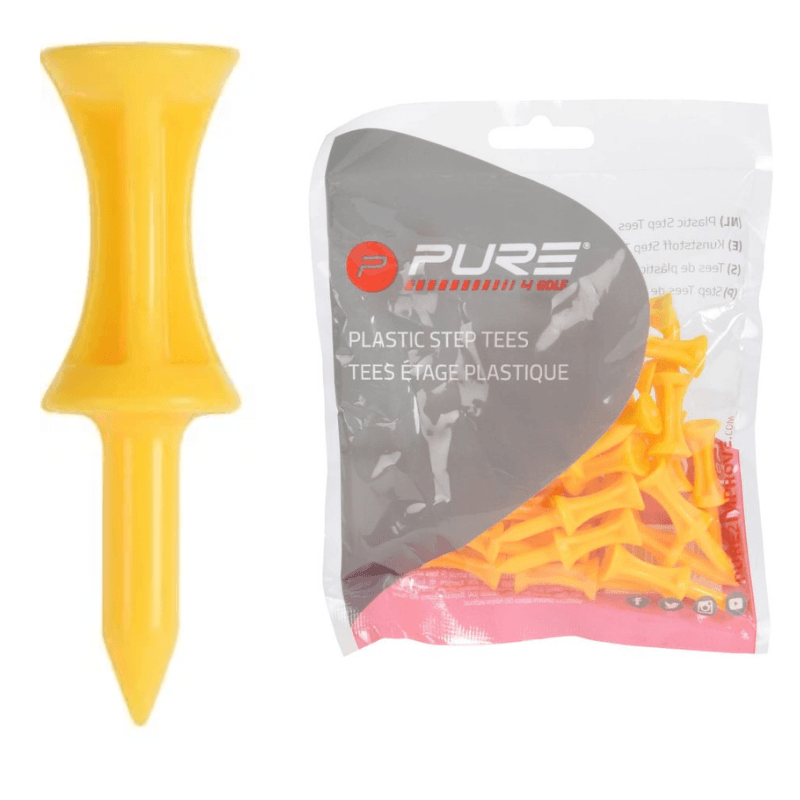 30 Tees étage Plastique Jaune 43 mm PURE 2 IMPROVE - Horslimits - balles de golf