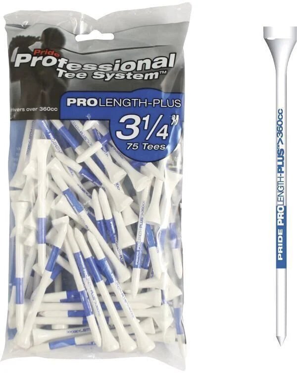 75 Tees en bois Pride ProLenght Plus 3 1/4 – Bleu 83 mm - Horslimits - balles de golf
