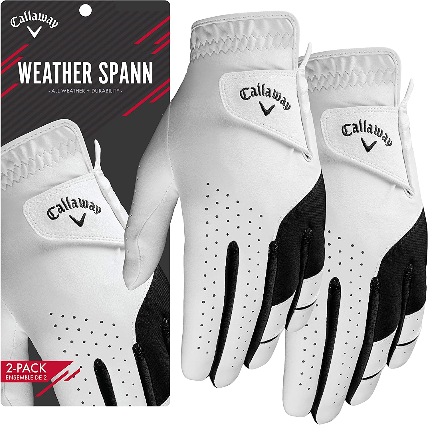 Gant de golf Callaway Weather Spann (2Gants) Homme Blanc - Horslimits - balles de golf