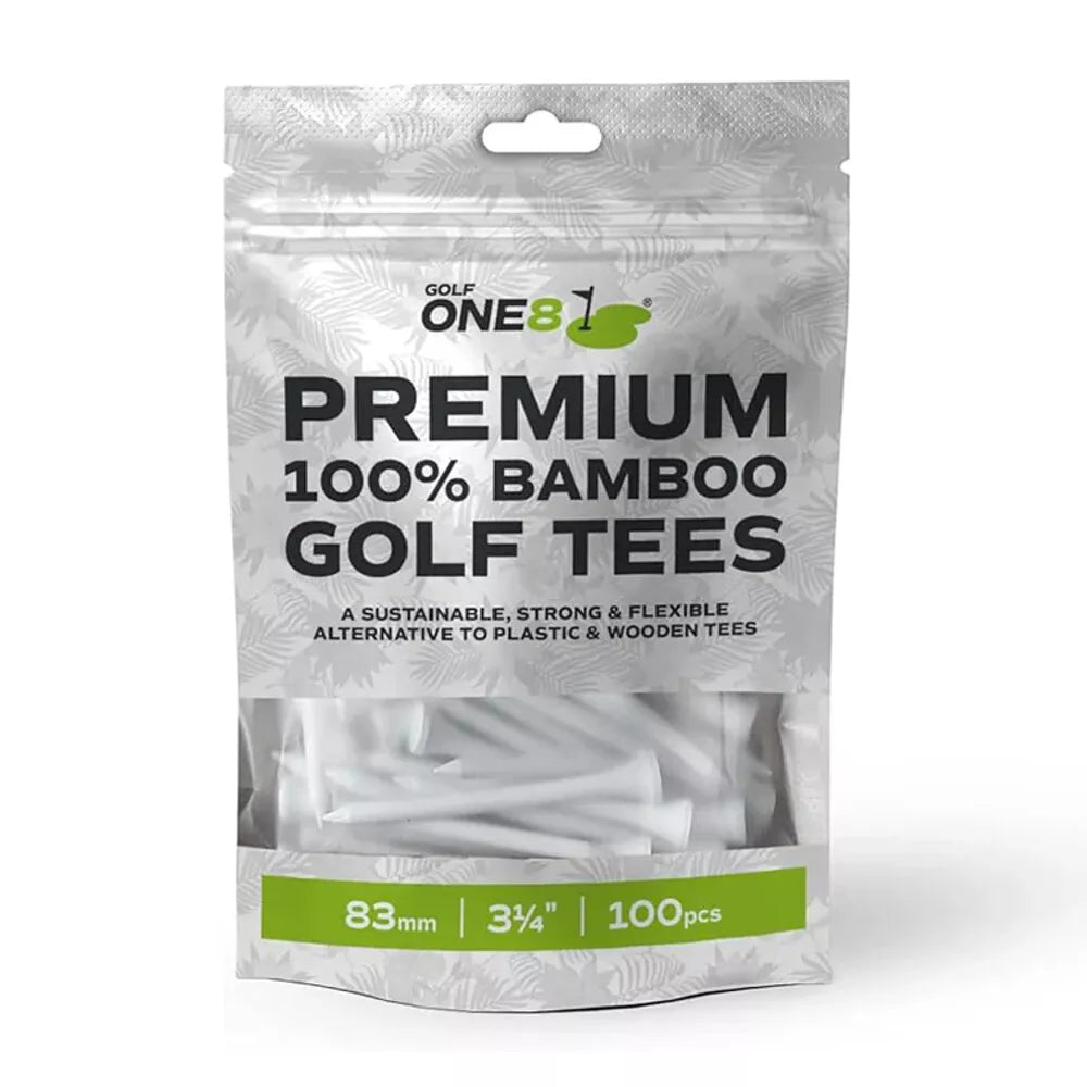 100 Tees Bamboo gOLF 8 _ 83mm – 3 1/4 Blanc - Horslimits - balles de golf