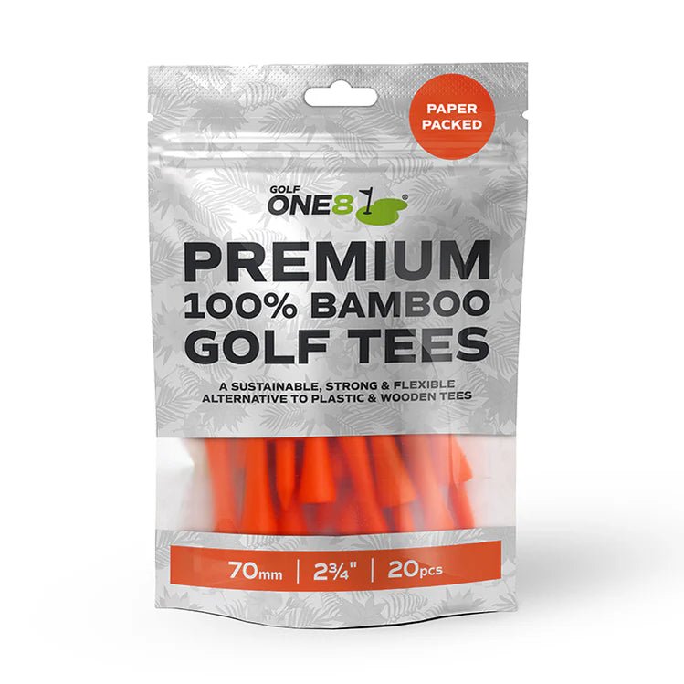 25 Tees Bamboo Golf 8 – 70 mm 2 3/4 Orange - Horslimits - balles de golf