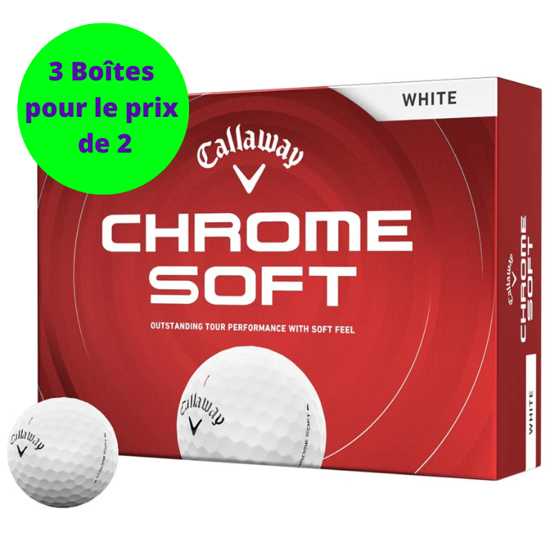 Balles de golf Callaway Chrome Soft - Blanc