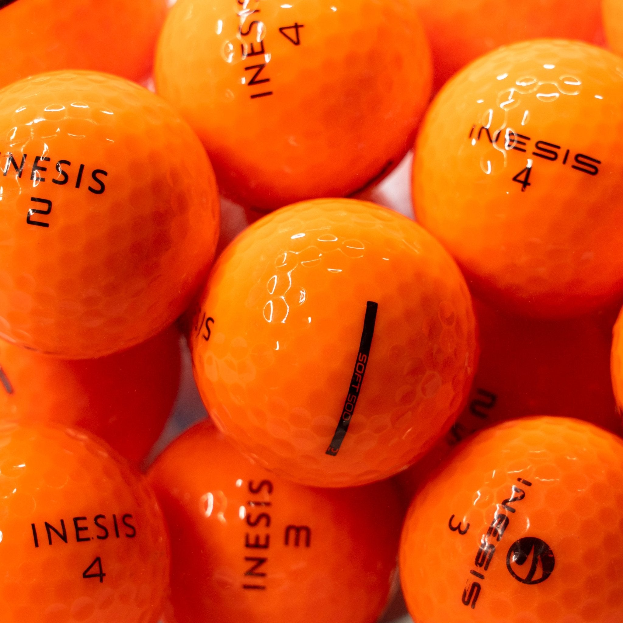 50 Balles de golf d'occasion Orange - Inesis Qualité AAAA - Horslimits - balles de golf