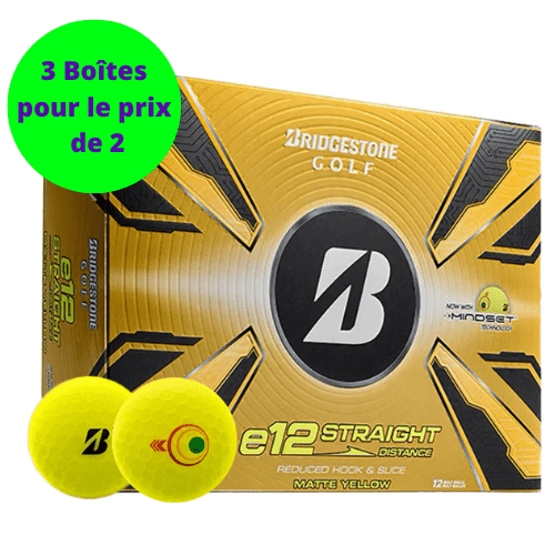 Balles de golf Bridgestone - E12 Straight Matte x12 Jaunes PT - Horslimits - balles de golf