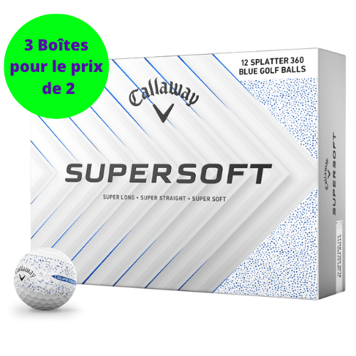Balles de golf Callaway - Supersoft SPLATTER 360 x12 Blanc / Bleu - Horslimits - balles de golf