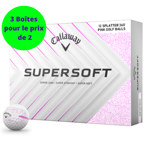 Balles de golf Callaway - Supersoft SPLATTER 360 x12 Blanc / Rose PT - Horslimits - balles de golf