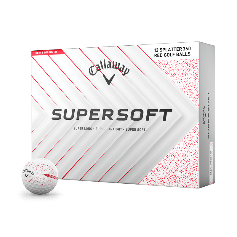 Balles de golf Callaway - Supersoft SPLATTER 360 x12 Blanc / rouge PT - Horslimits - balles de golf