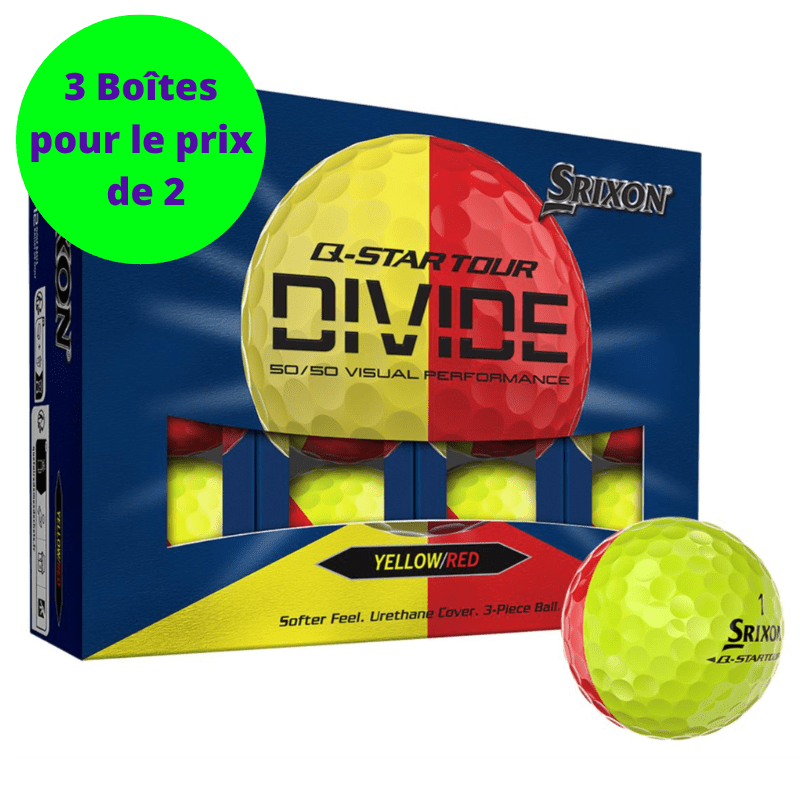 Balles de golf Srixon Q - Star Tour Divide jaune et rouge - Horslimits - balles de golf