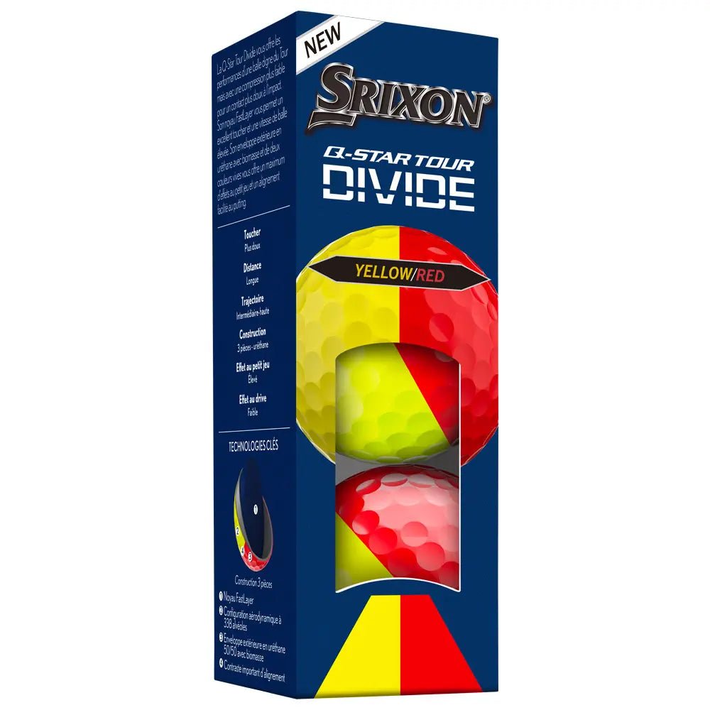 Balles de golf Srixon Q - Star Tour Divide jaune et rouge - Horslimits - balles de golf