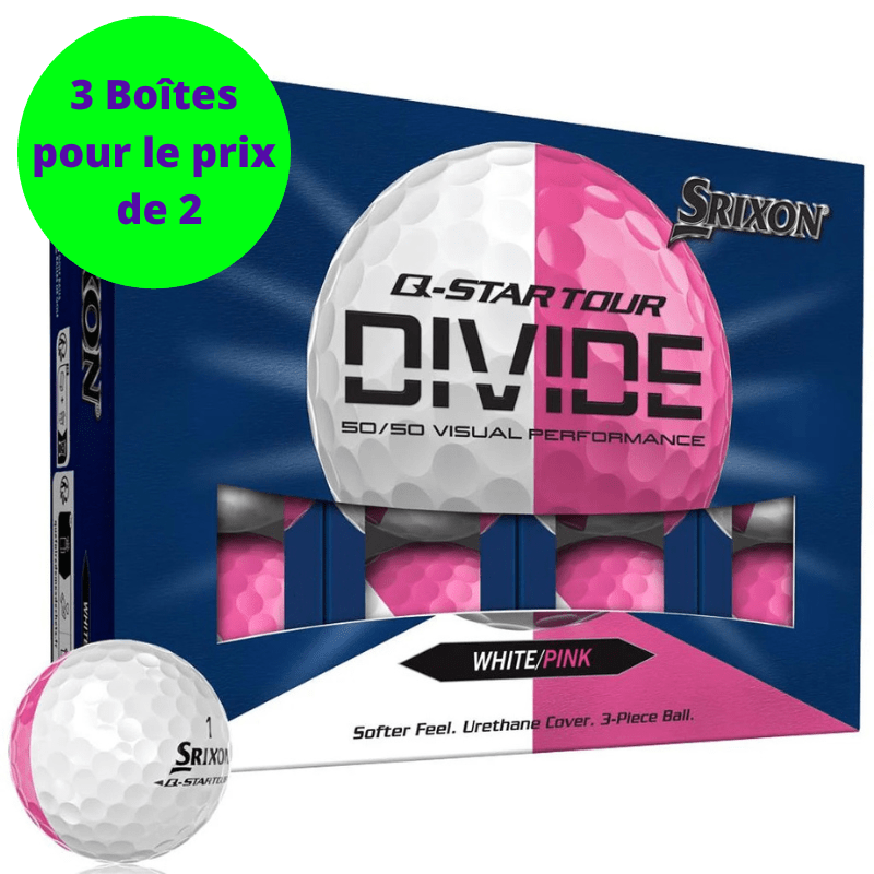 Balles de golf Srixon Q-Star Tour Divide Rose et Blanc