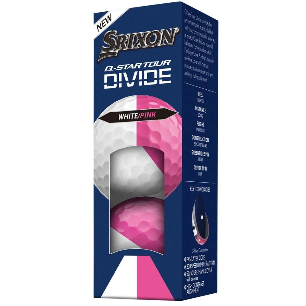 Balles de golf Srixon Q - Star Tour Divide Rose et Blanc - Horslimits - balles de golf
