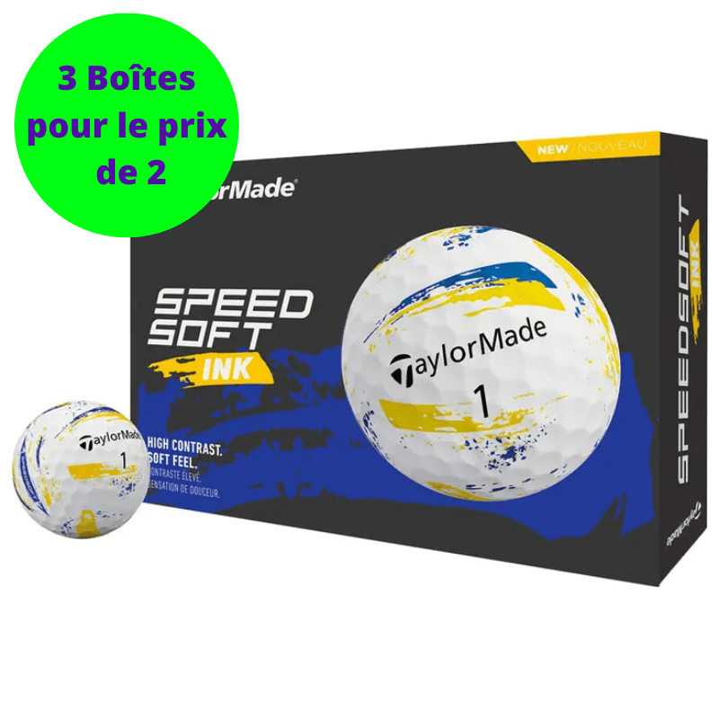 Balles de golf Taylormade - Speed soft Ink x12 jaune et bleu - Horslimits - balles de golf