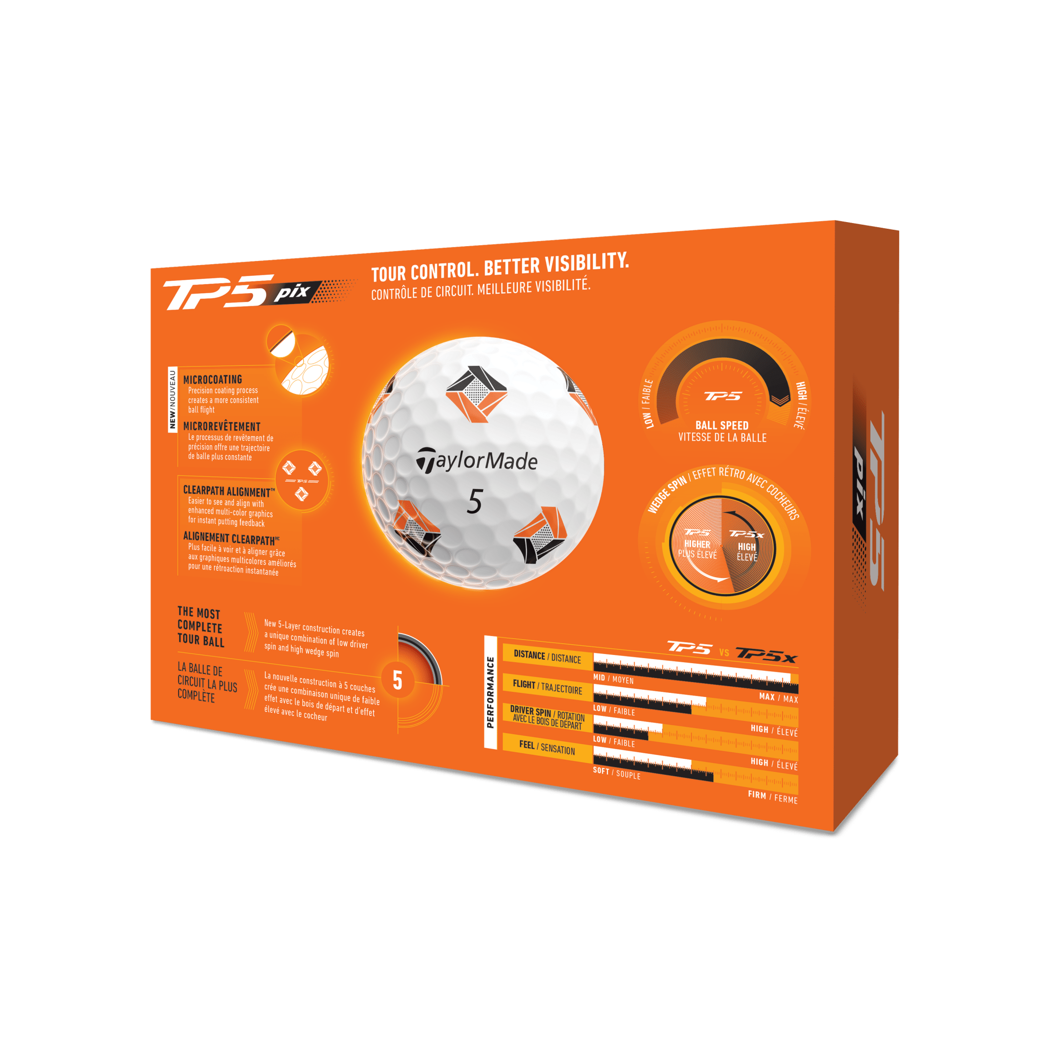 Balles de Golf - Taylormade - TP5 PIX x12 Blanc - Horslimits - balles de golf