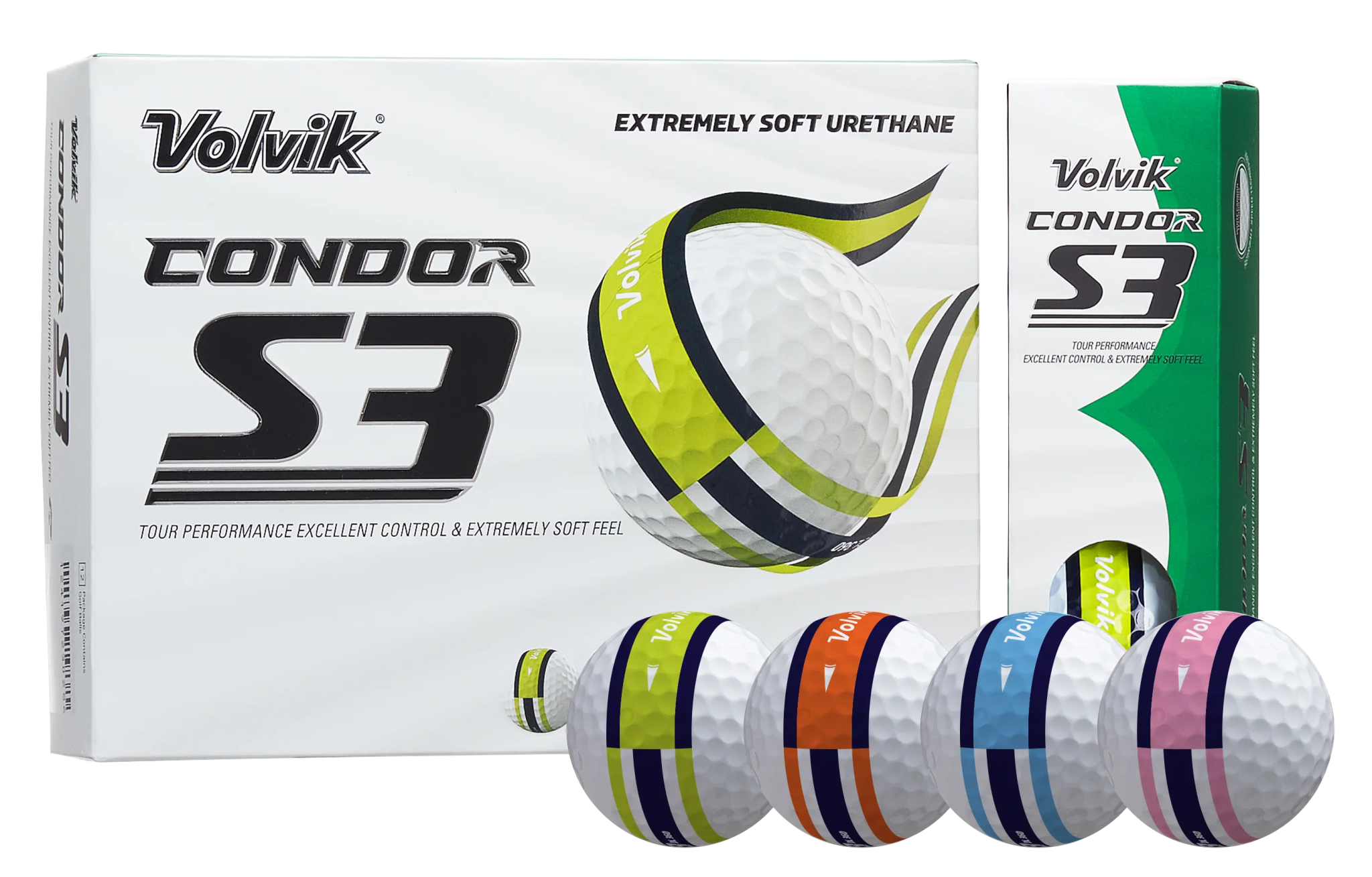 Balles de golf Volvik - S3 Condor x12 Blanc / Couleur - Horslimits - balles de golf