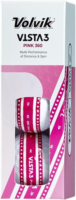 Balles de golf Volvik - Vista 3 Prism 360° x12 Rose - Horslimits - balles de golf