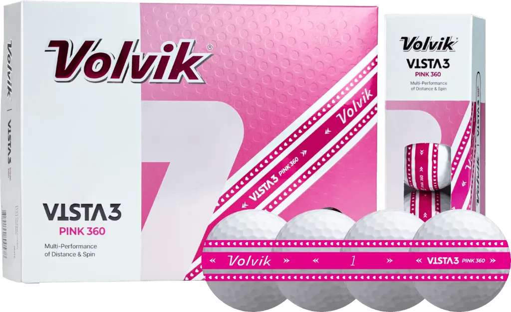 Balles de golf Volvik - Vista 3 Prism 360° x12 Rose - Horslimits - balles de golf
