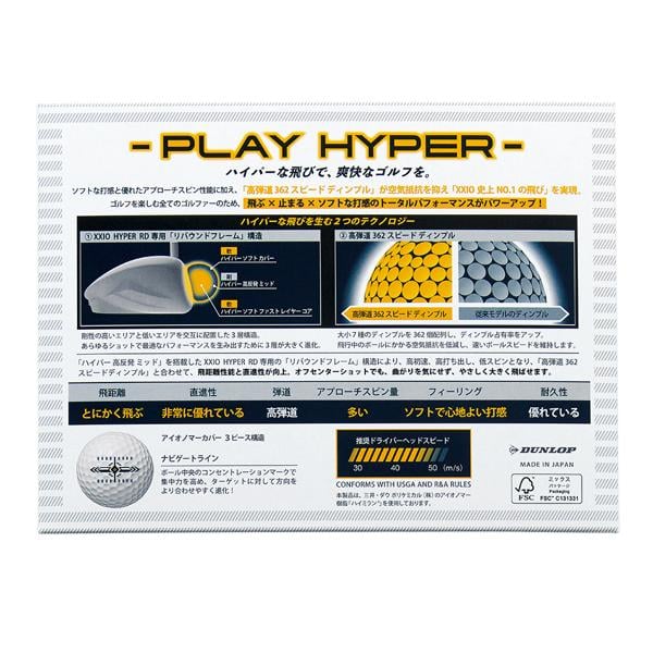Balles de Golf XXIO Hyper RD Premium X12 Blanc - Horslimits - balles de golf