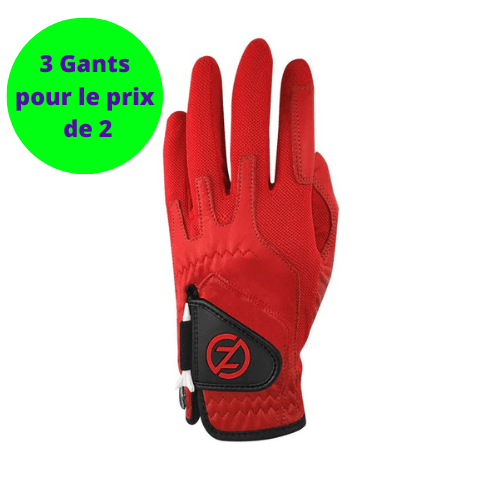 Gants de golf cuir cabretta - Zero Friction - Homme - Main gauche - Rouge - Horslimits - balles de golf
