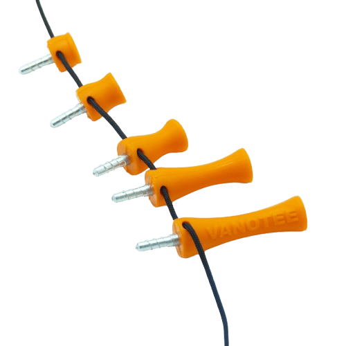 Tees Vanotee Orange 5 tailles réunies (50, 40, 25, 16, 10 mm) - Horslimits - balles de golf
