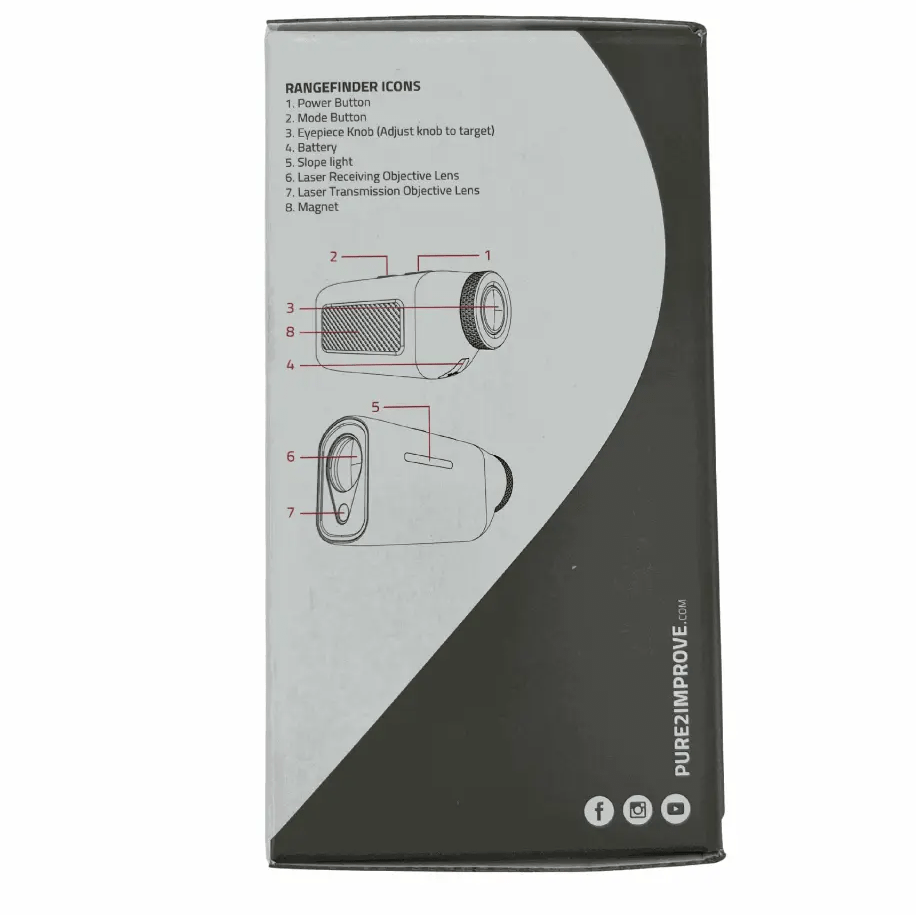 Télémètre Mini - Noir/Blanc - Pure 2 improve - Horslimits - balles de golf