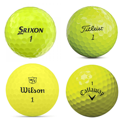 25 Balles de golf d'occasion Jaunes - Mix Titleist , Srixon , Callaway , Taylormade.. Qualité AAAA - Horslimits - balles de golf