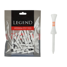 Charger l&#39;image dans la galerie, 25 Tees étage Bois Blanc/Orange 70mm Legend - Horslimits - balles de golf
