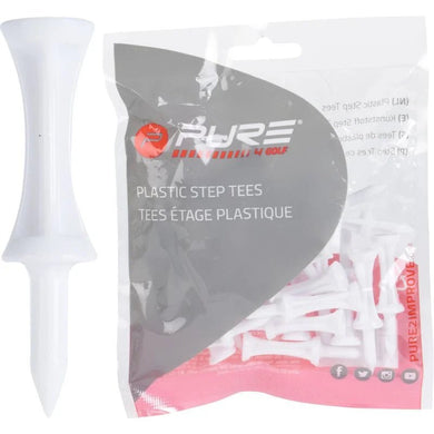 25 Tees étage Plastique Blanc 51mm PURE 2 IMPROVE - Horslimits - balles de golf