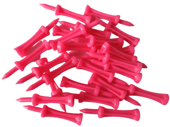 25 Tees étage Plastique Rose 53mm PURE 2 IMPROVE - Horslimits - balles de golf