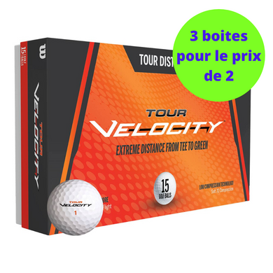 15 Balles de golf Wilson - Tour Velocity Distance Blanc